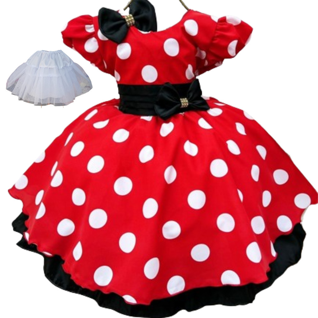 Vestido Minnie de festa com saiote